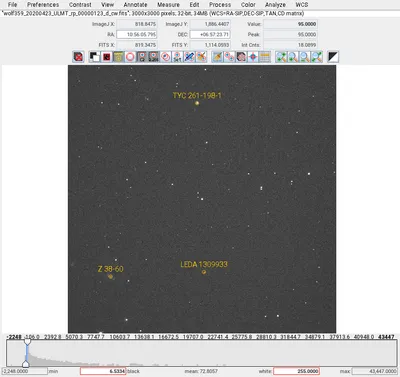 AstroImage displaying an image of the nearby star Wolf 359